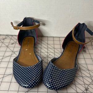 Tommy Hilfiger Audrey Ballet Peacoat Red Zipper Back Close Toe Sandals